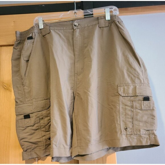 Lot of 2 Izod Saltwater & World Wide Sportsman Men 42 Shorts Cargo Tan Gray - Picture 4 of 16